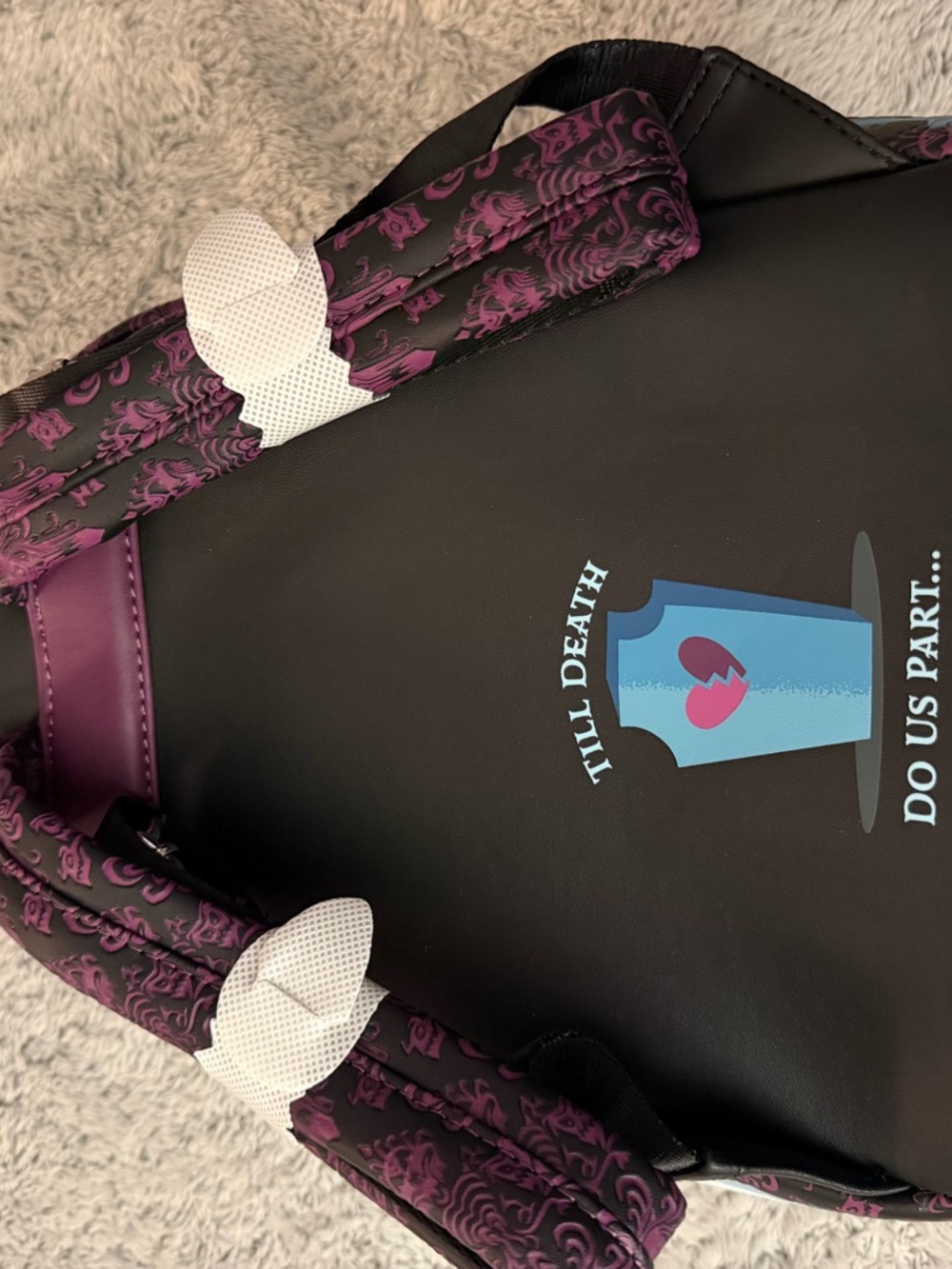 Retired Loungefly Disney Haunted Mansion Mini Backpack Glow in the Dark - Picture 10 of 14